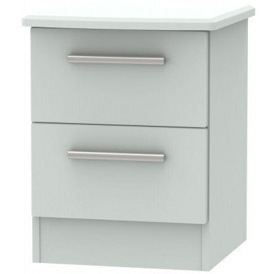 Knightsbridge Matt Grey 2 Drawer Bedside