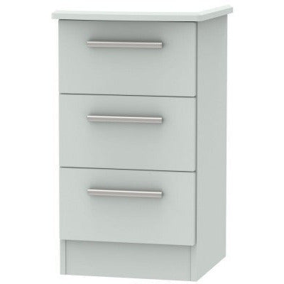 Knightsbridge Matt Grey 3 Drawer Bedside