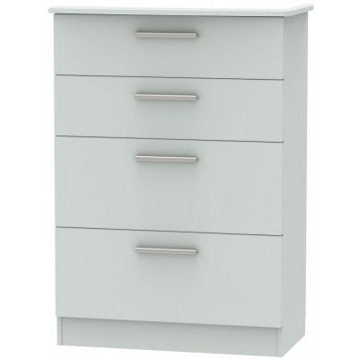 Knightsbridge Matt Grey 4 Drawer Deep Chest