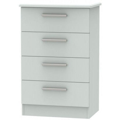 Knightsbridge Matt Grey 4 Drawer Midi Chest