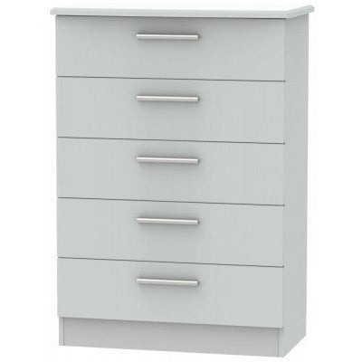 Knightsbridge Matt Grey 5 Drawer Chest