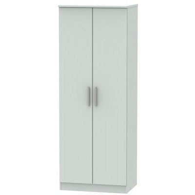 Knightsbridge Matt Grey 2 Door Wardrobe Tall