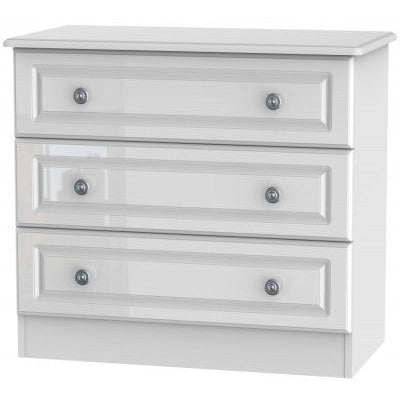 Pembroke High Gloss White 3 Drawer Chest