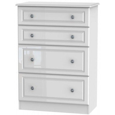 Pembroke High Gloss White 4 Drawer Deep Chest