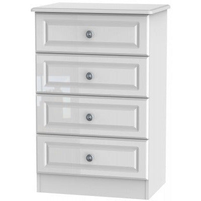 Pembroke High Gloss White 4 Drawer Midi Chest