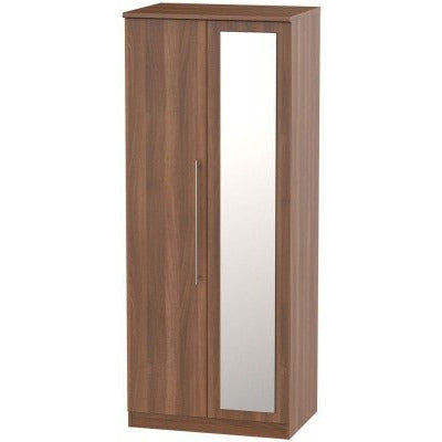 Sherwood Walnut 2 Door Wardrobe with mirror