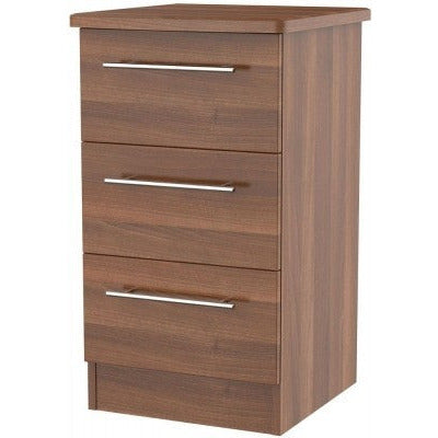 Sherwood Walnut 3 Drawer Bedside