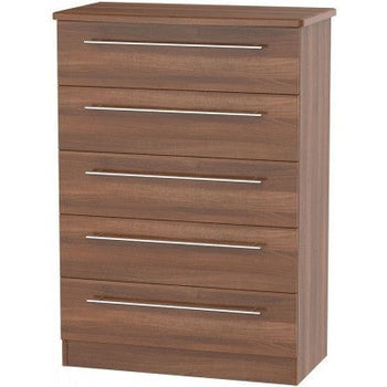 Sherwood Walnut 5 Drawer Chest