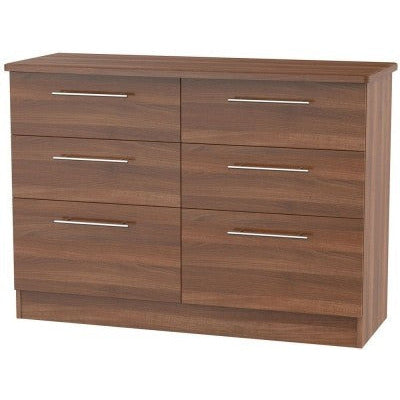 Sherwood Walnut 6 Drawer Midi Chest