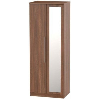 Sherwood Walnut 2 Door Wardrobe Tall with mirror