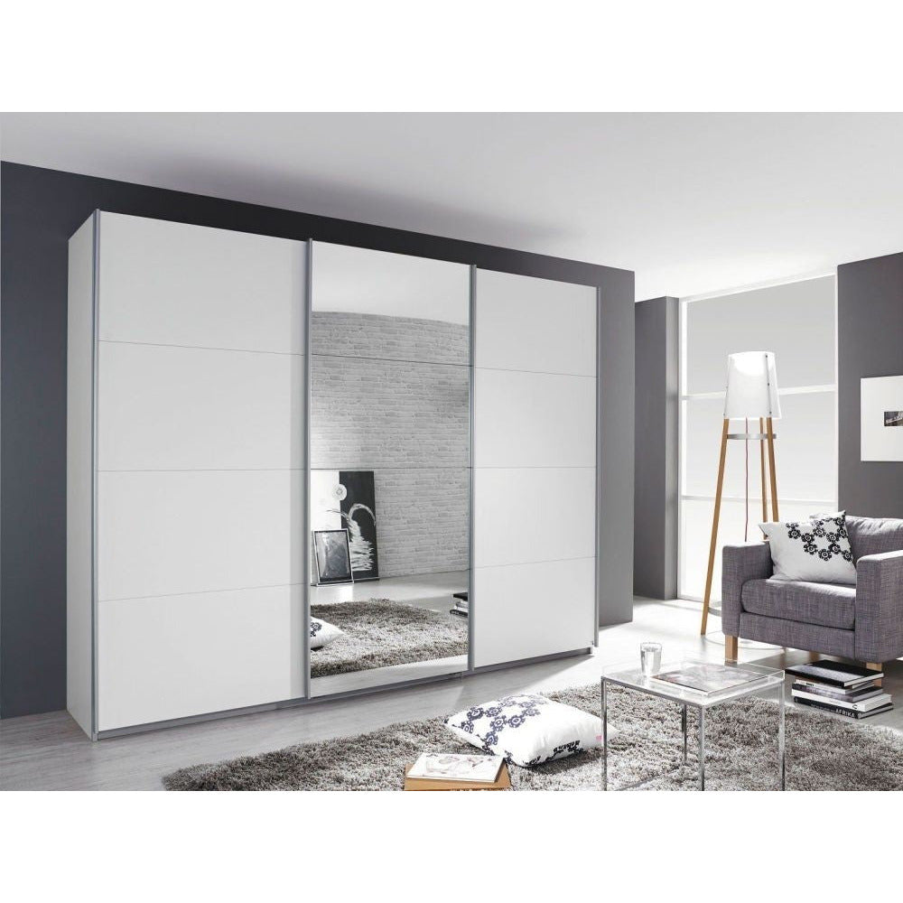 Rauch Kulmbach Sliding Wardrobe Alpine White with Centre Mirror