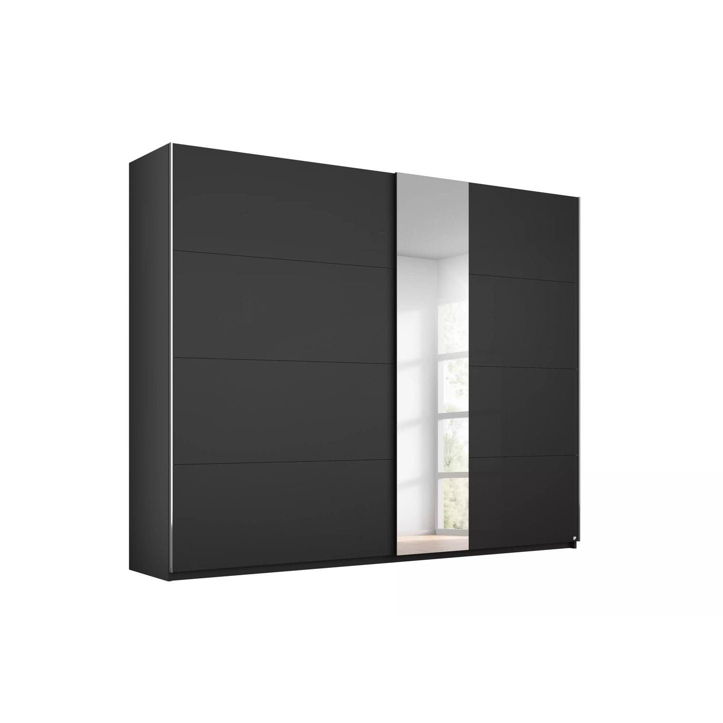 Rauch Miramar Sliding Door Wardrobe Coloured Glass with Mirror