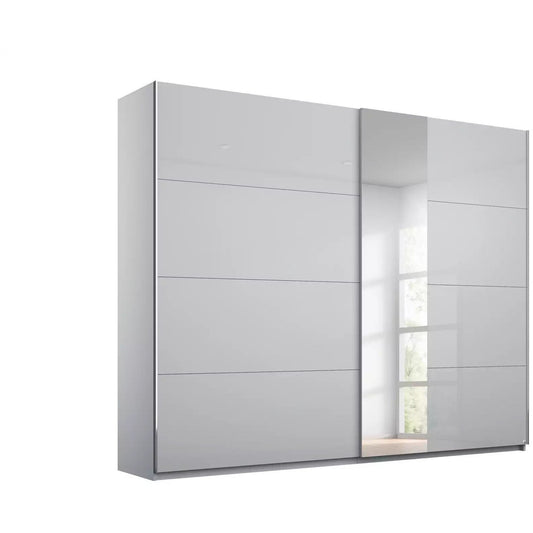 Rauch Miramar Sliding Door Wardrobe Silk Grey Glass with Mirror