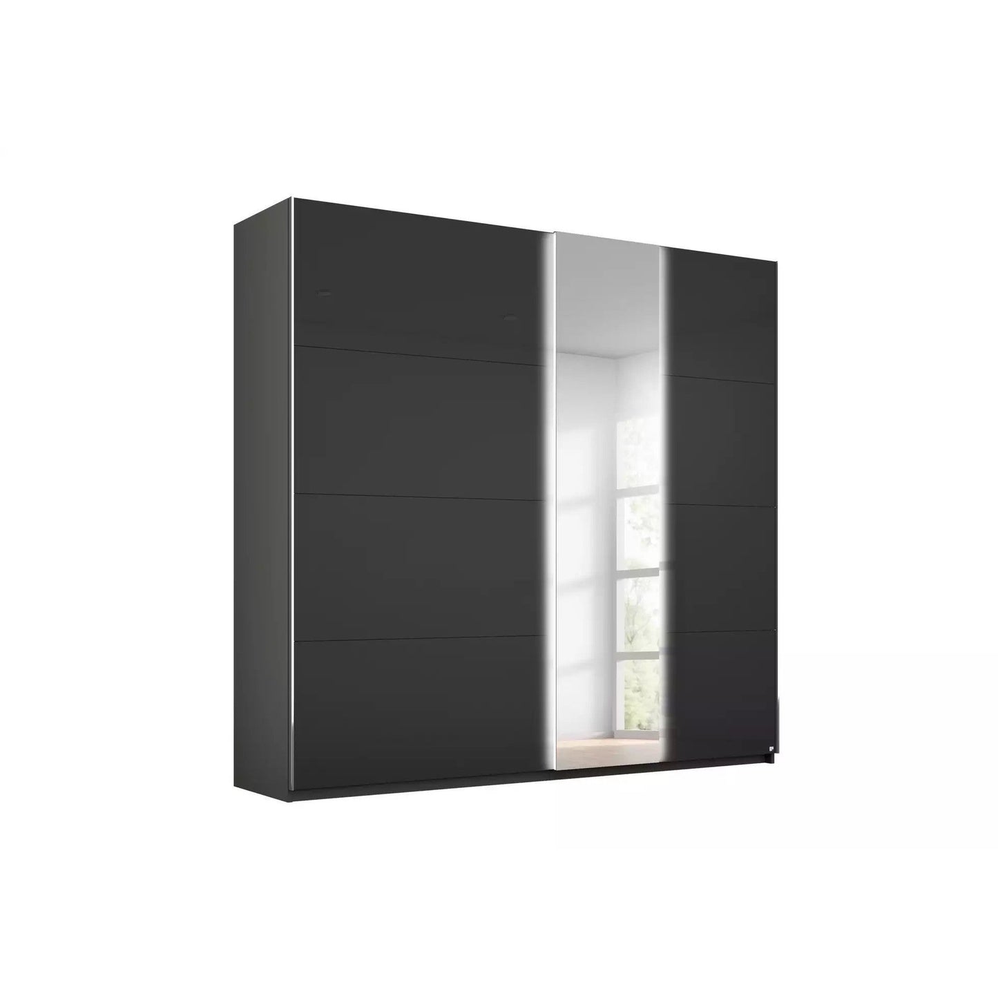 Rauch Miramar Sliding Door Wardrobe Glass with Mirror Lights