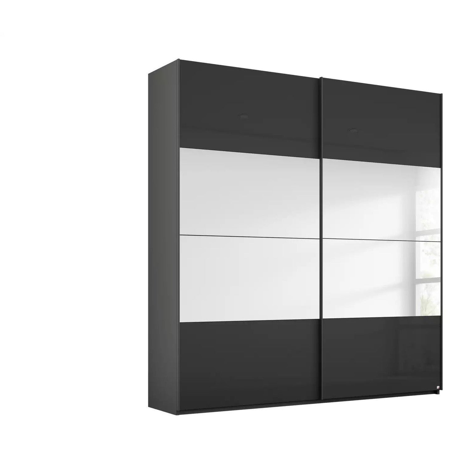 Rauch Miramar Sliding Door Wardrobe Graphite Basalt with Mirror Type 2