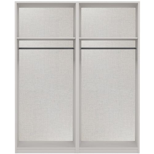 Waterfall 4 Door Wardrobe With 2 Mirrors Natural Rustic Oak