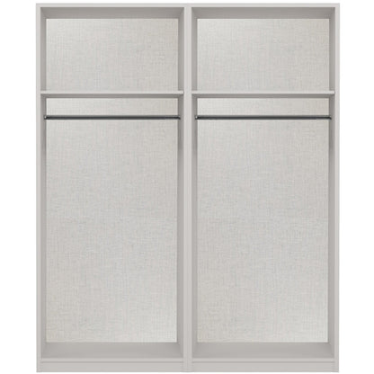 Waterfall 4 Door Wardrobe With 2 Mirrors Natural Rustic Oak