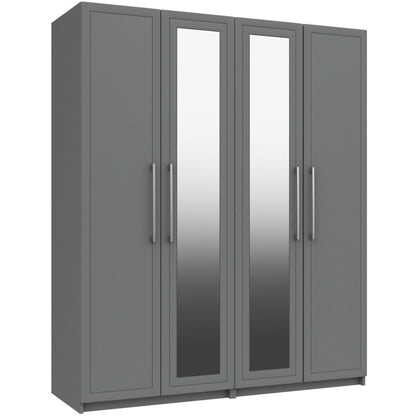 Isla 4 Door Wardrobe With 2 Mirrors Door