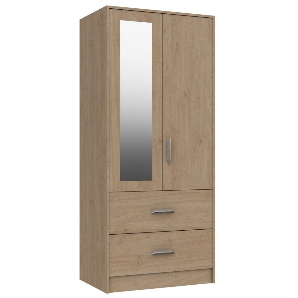 Marlow 2 Drawer Combi Wardrobe With Mirror