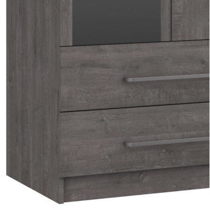 Minnesota 2 Door gents Wardrobe with mirror Dark Grey Oak
