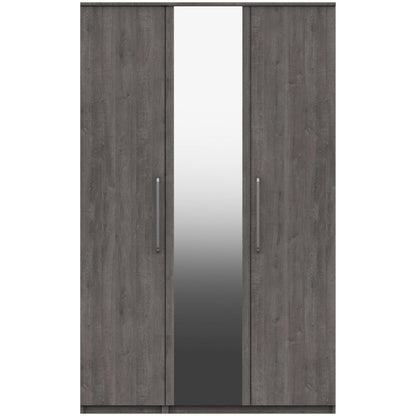 Minnesota 3 Door  with mirror Wardrobe Chocolate Oak