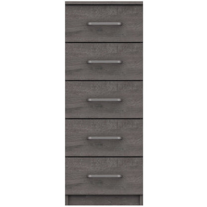 Minnesota 5 Drawer Narrow tallboy Dark Grey Oak