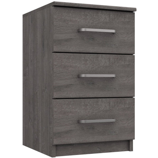 Minnesota 3 Drawer Bedside Dark Grey Oak