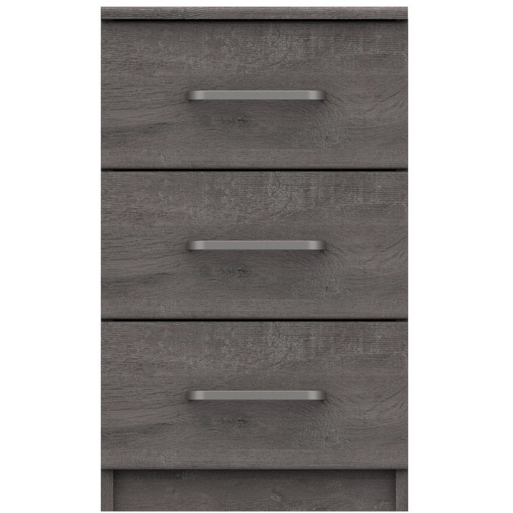 Minnesota 3 Drawer Bedside Dark Grey Oak