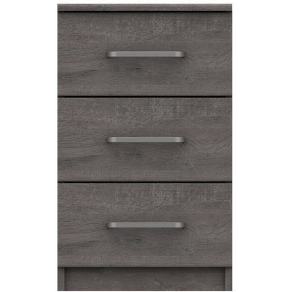 Minnesota 3 Drawer Bedside Dark Grey Oak