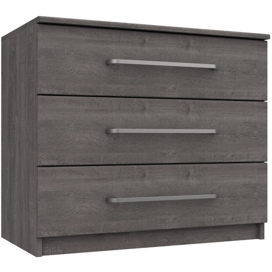 Minnesota 3 Drawer Chest of Drawers Dark Grey Oak