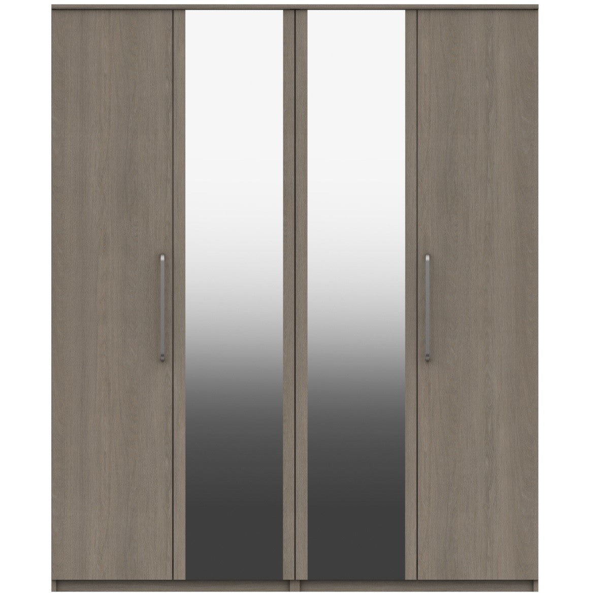 Minnesota 4 Door Wardrobe With 2 Mirrors Beige Grey Oak