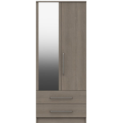 Minnesota 2 Door gents Wardrobe with mirror grey Oak
