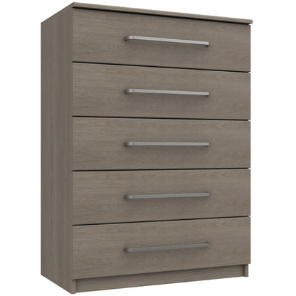 Minnesota 5 Drawer Chest Beige Grey Oak