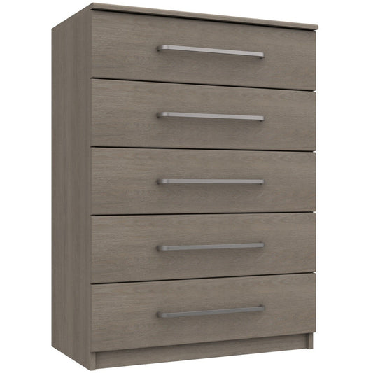 Minnesota 5 Drawer Chest Beige Grey Oak