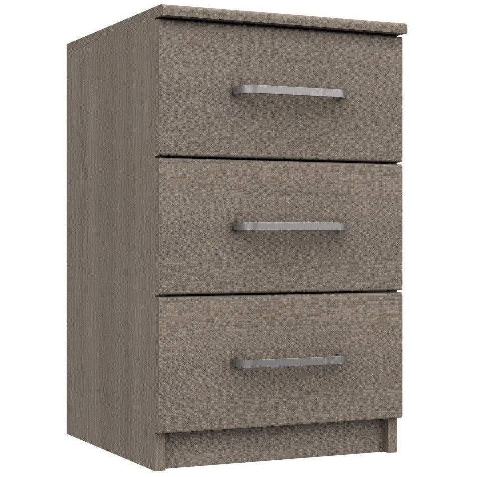 Minnesota 3 Drawer Bedside Beige Grey Oak