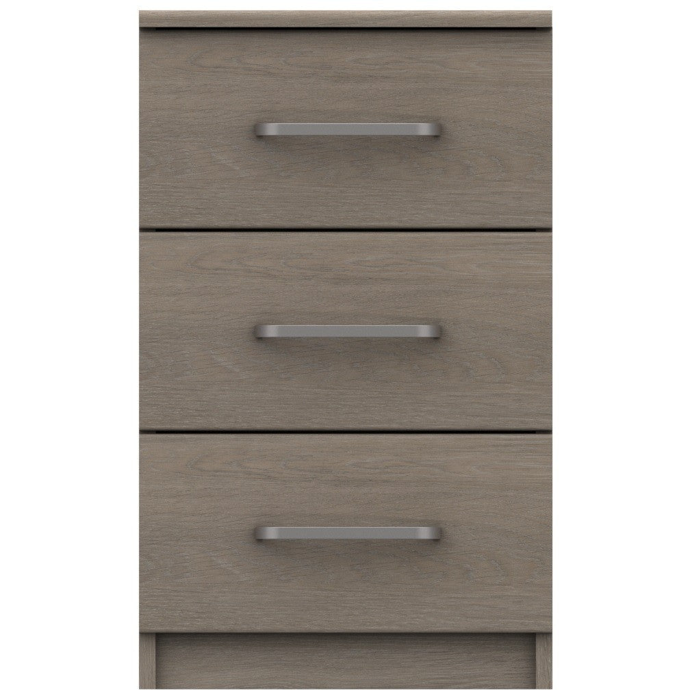 Minnesota 3 Drawer Bedside Beige Grey Oak