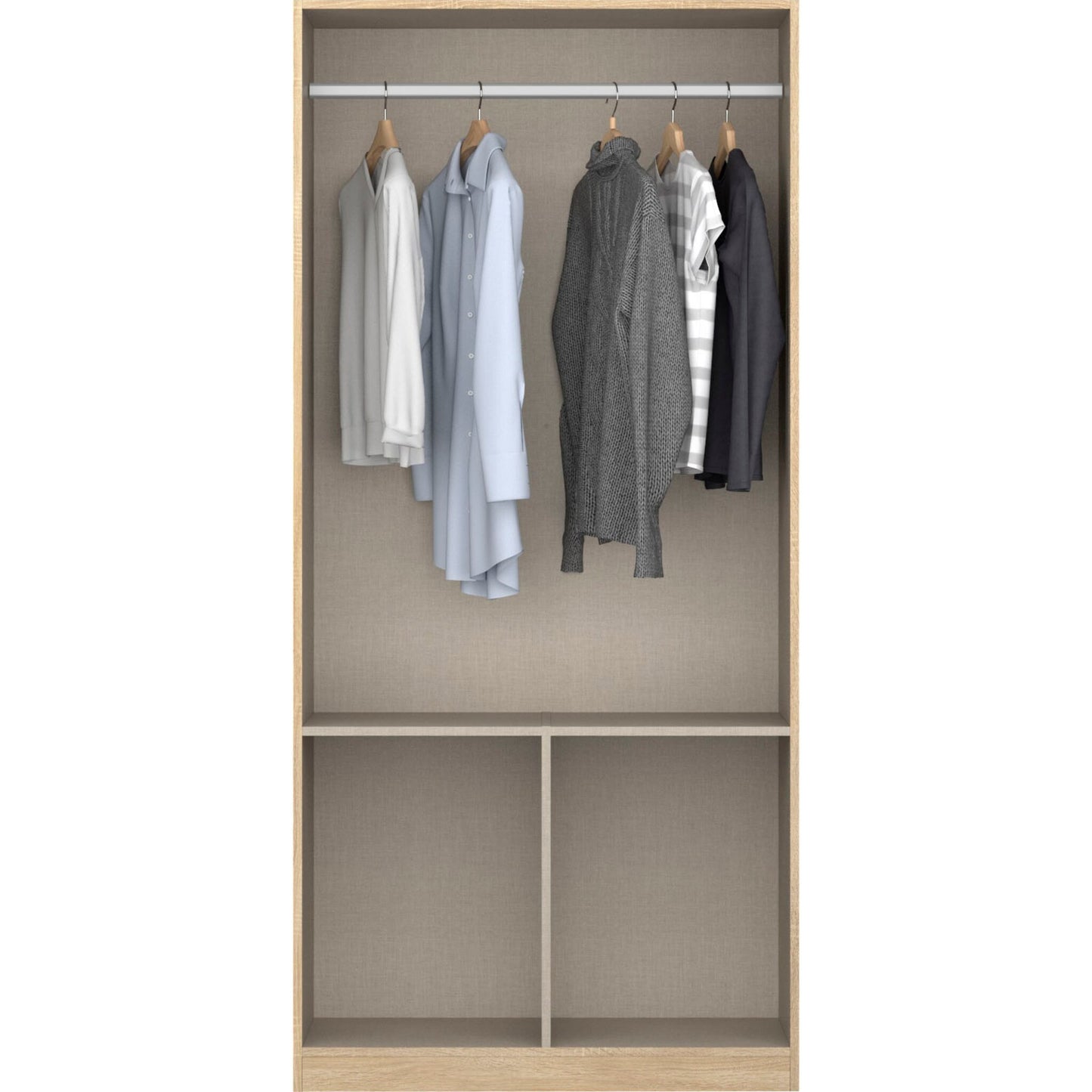 Rauch Celle High Gloss White 2 Door Wardrobe with Drawers