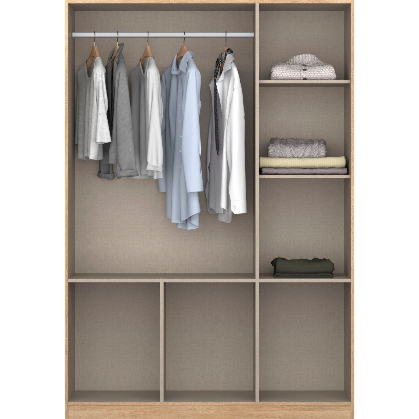 Rauch Celle High Gloss White 3 Door Wardrobe with Drawers