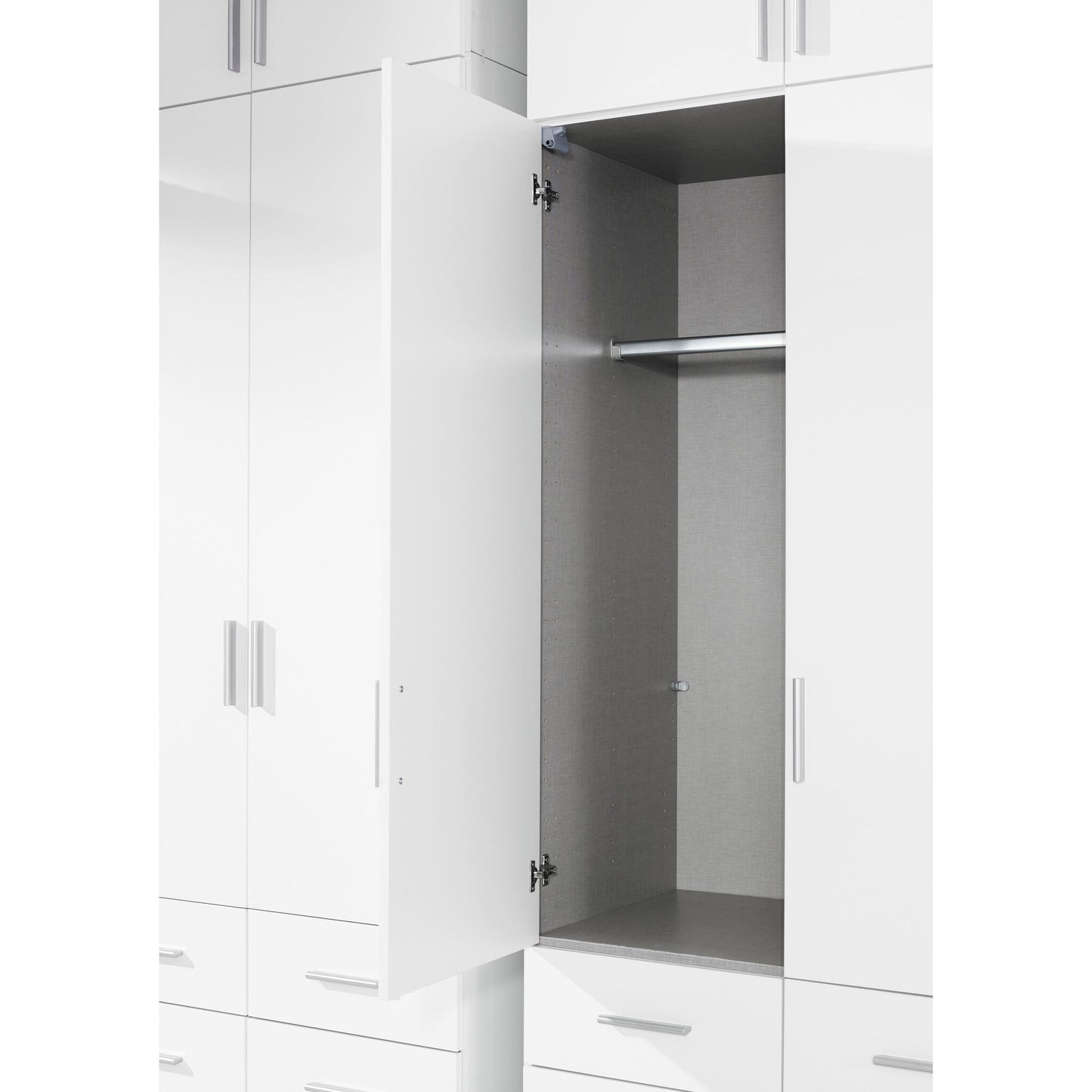 Rauch Celle High Gloss White 3 Door Wardrobe with Drawers