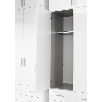 Rauch Celle High Gloss White 4 Door Wardrobe with Drawers