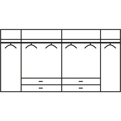 RAUCH MEMPHIS 6 DOOR COMBI MIRRORED WARDROBE