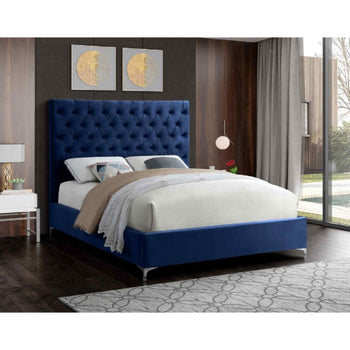 Charlston Bed  Plush Velvet Blue