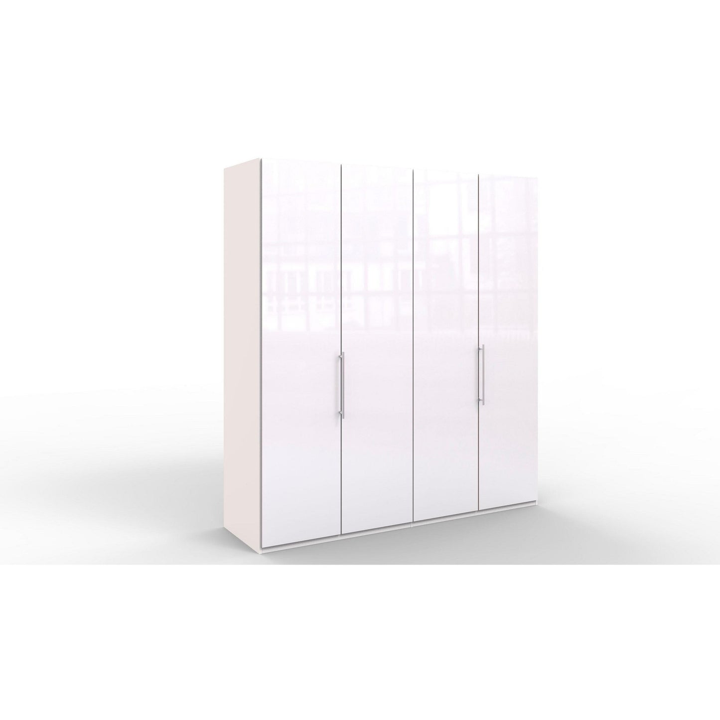 Wiemann Loft 3 Door Wardrobe White Glass Hinged