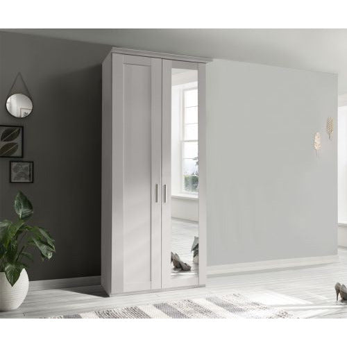 Wiemann Cambridge 2 Door 1 Mirror Wardrobe White