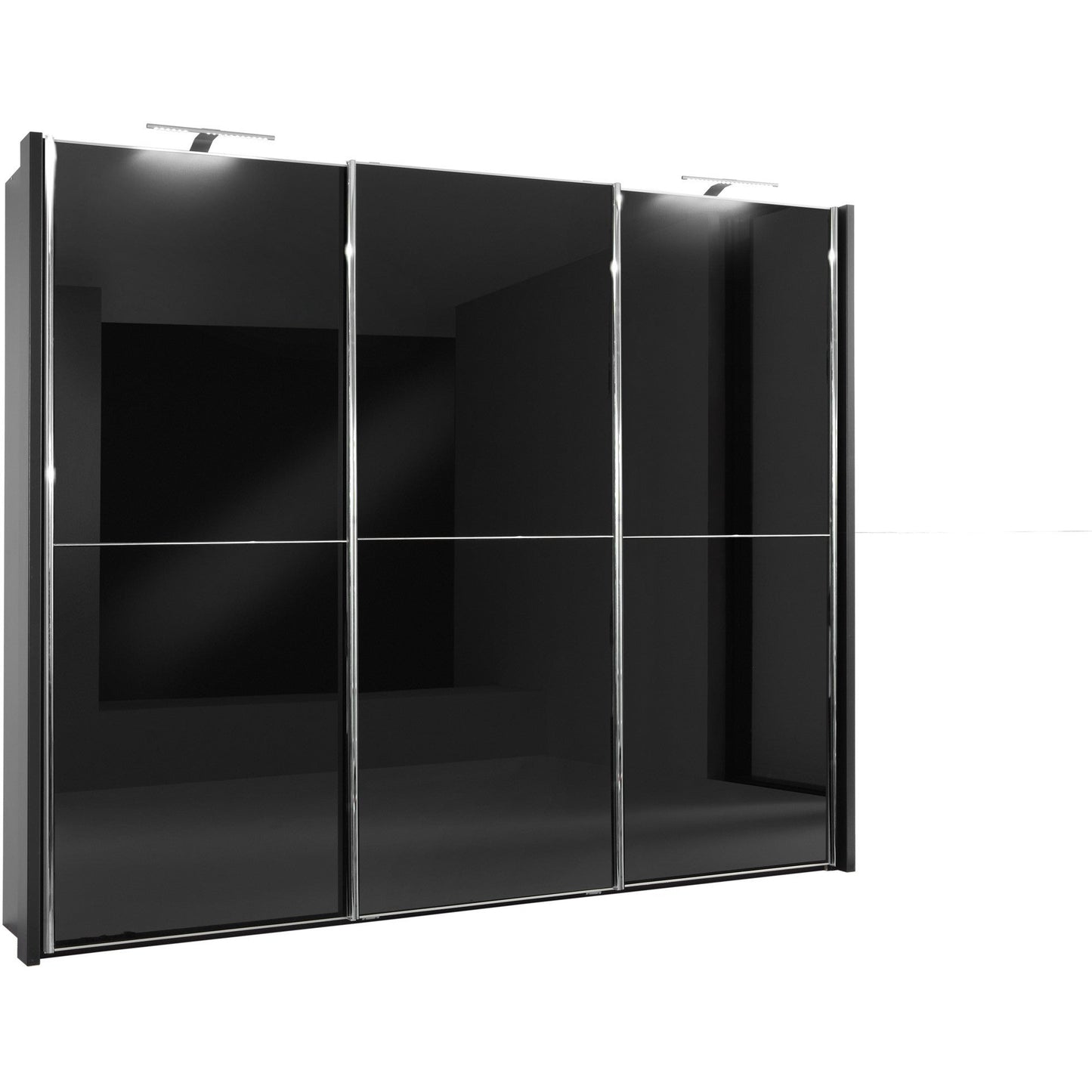 Wiemann Miami 3 Door Slider Wardrobe  Black Glass