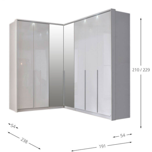 Rauch Modular Corner Wardrobe White Gloss