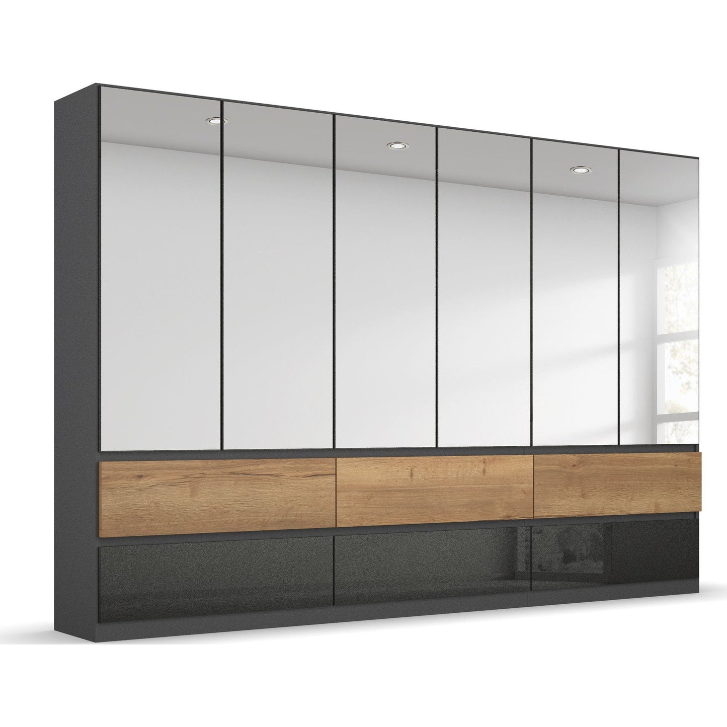 Rauch Winnipeg Wardrobe Gloss finish With Mirrors