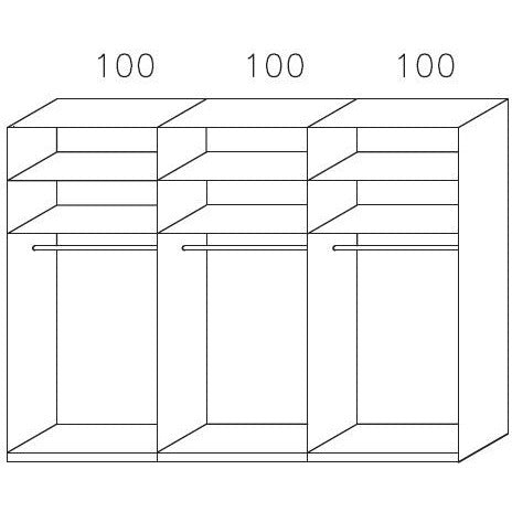 Rauch Imperial Wooden Decor 3 Sliding Door Wardrobe 300cm