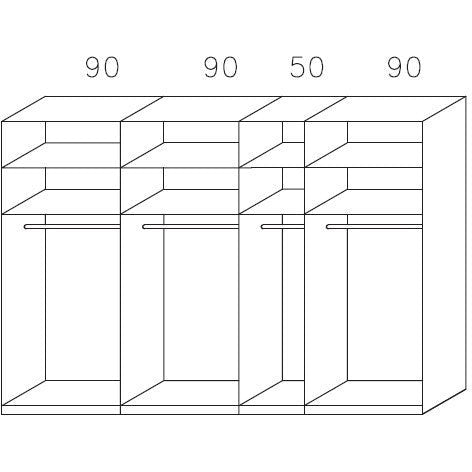 Rauch Imperial Wooden Decor 4 Sliding Door Wardrobe 320cm