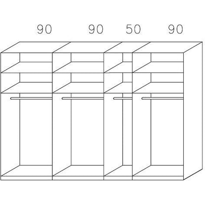 Rauch Imperial Wooden Decor 4 Sliding Door Wardrobe 320cm